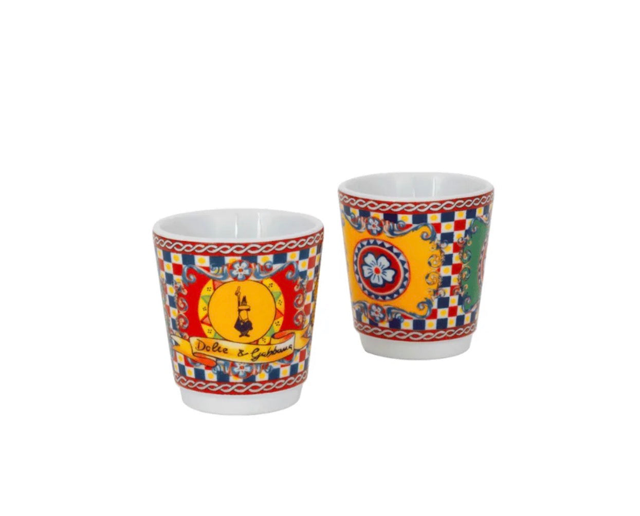 Bialetti Dolce & Gabbana Moka Express 2-Cup, Porcelain Cup & Stirrers Set
